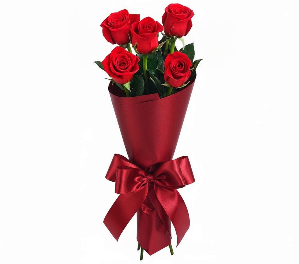 Букет 5 Красных роз Эдлесс Лав в Чаадаевке