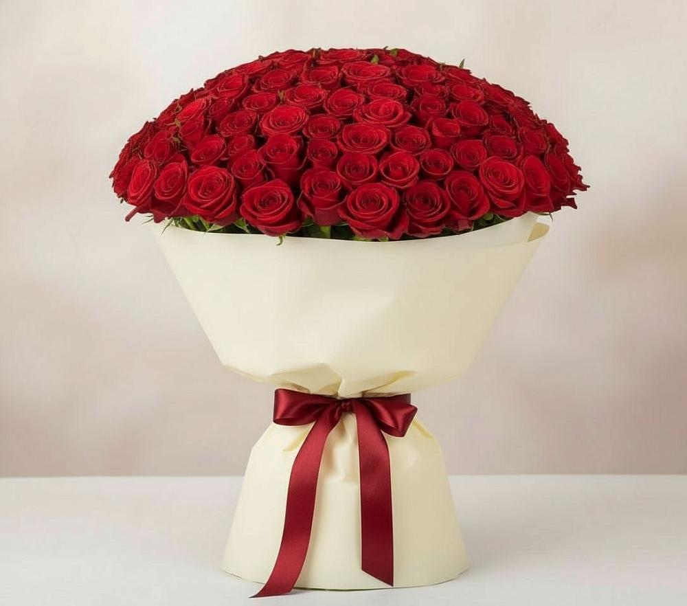 Букет 101 Красная роза Милано в Чаадаевке