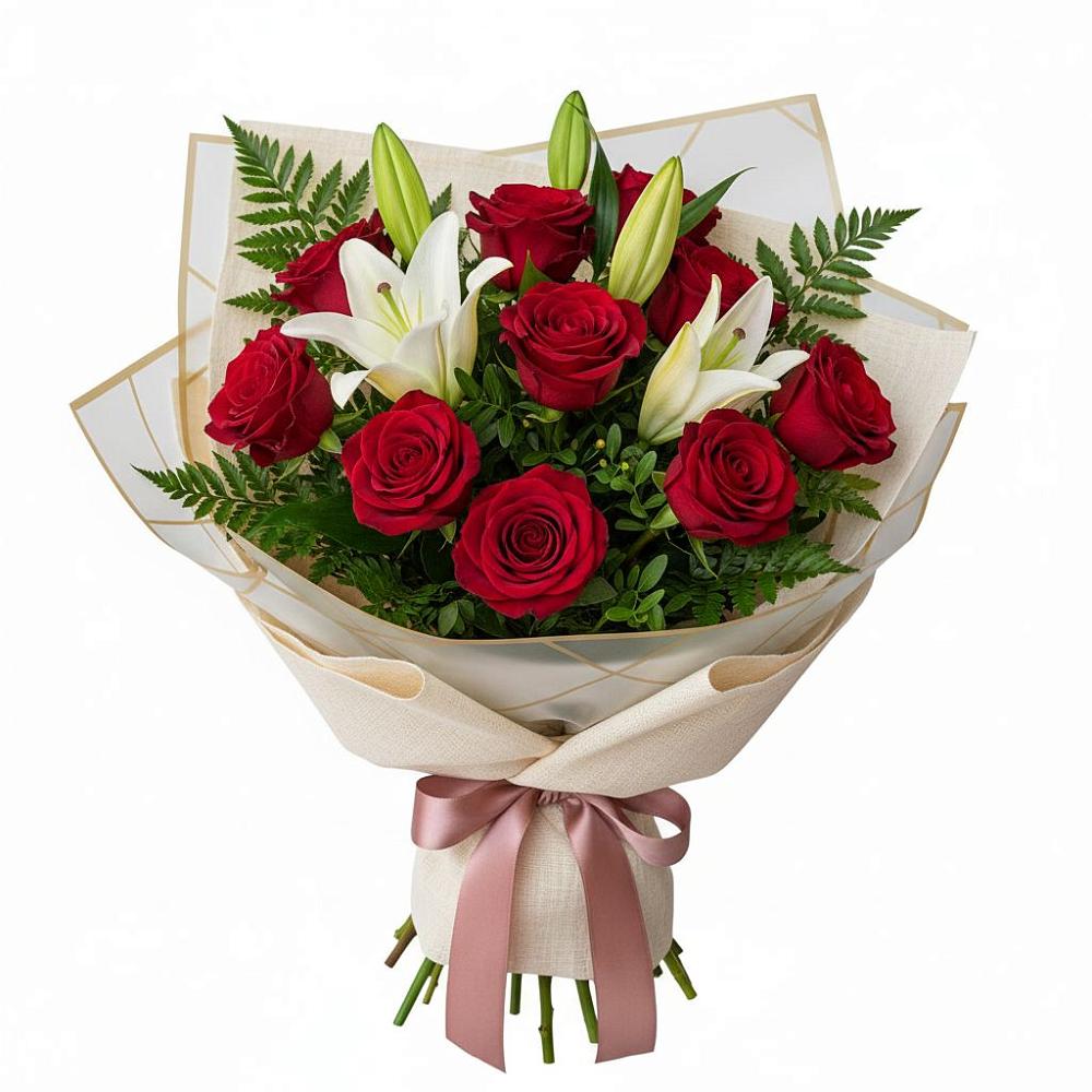 Букет цветов из: Лилии и Розы в Чаадаевке