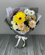 Букет цветов из:  Розы, Герберы и Хризантемы в Чаадаевке