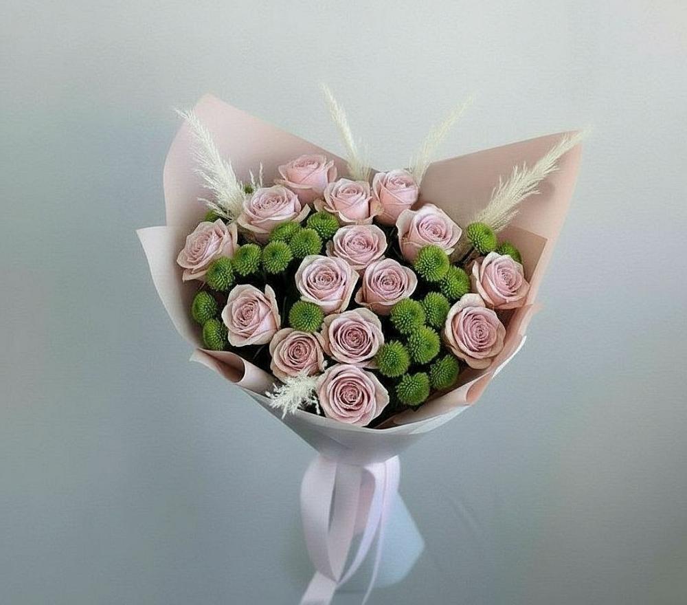 Букет цветов из: Розы и Хризантемы в Чаадаевке