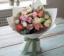 Букет цветов из:  Розы, Лизиантусы и Гвоздики #REPLACE_PRED# Чаадаевке