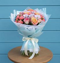 Букет цветов из:  Хризантемы и Розы в Чаадаевке