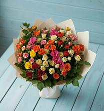 Букет Микс из разноцветных кустовых роз #REPLACE_PRED# Чаадаевке